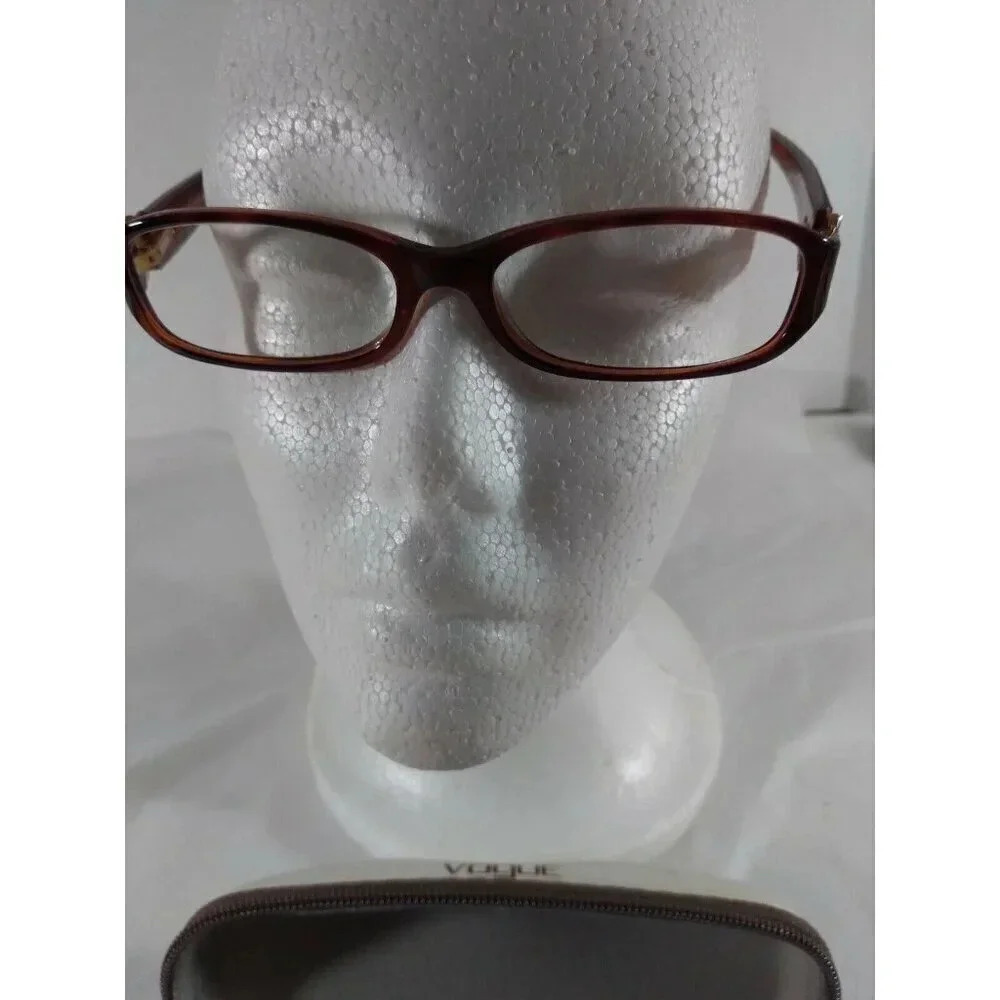 Vogue Eyeglasses Tortoise Shell Rectangular Cryst… - image 1